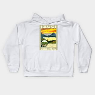 Zug Zugerberg Swiss Funicular Railway  - Vintage Swiss Mountain Travel Poster Kids Hoodie